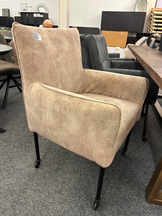 2x Eetkamerstoel Otto velvet, beige